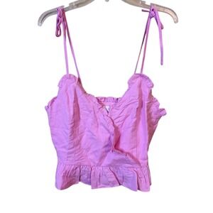 Revolve‎ Lost + Wander Pink Tie Straps Crop Top Size Large   NWT